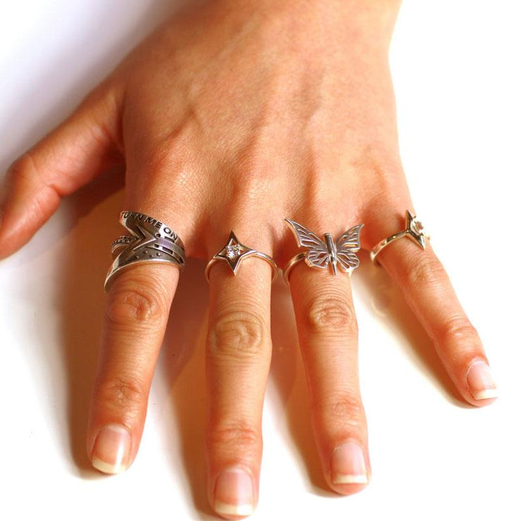 Bullet with Butterfly Wings Ring - Deluxe